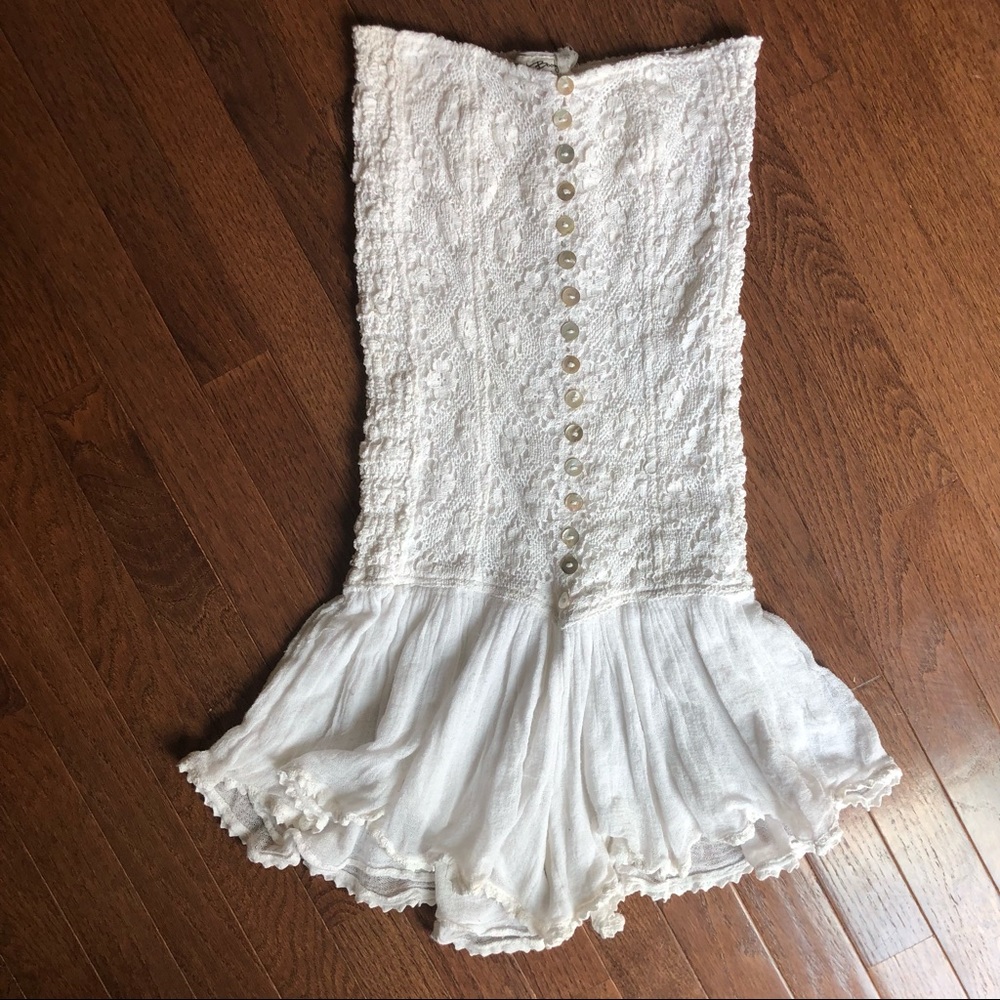Free People white lace romper-small